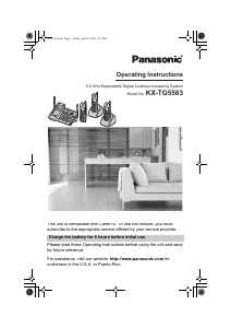 Manual Panasonic KX-TG5583 Wireless Phone
