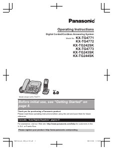 Manual Panasonic KX-TG242SK Wireless Phone