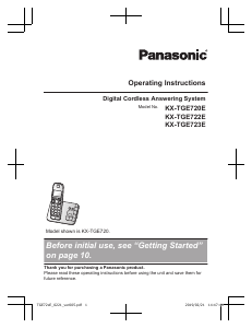 Manual Panasonic KX-TGE720E Wireless Phone