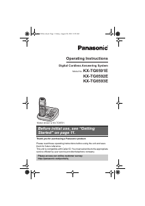 Manual Panasonic KX-TG6593E Wireless Phone