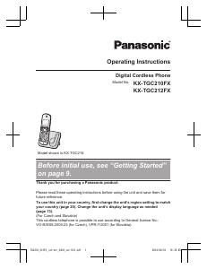 Manual Panasonic KX-TGC212FX Wireless Phone