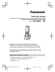 Instrukcja Panasonic KX-TW221PDBA Telefon bezprzewodowy