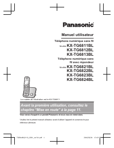 Mode d’emploi Panasonic KX-TG6823BL Téléphone sans fil