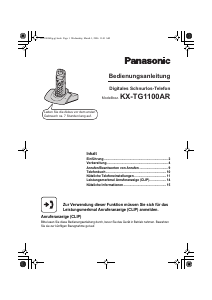 Bedienungsanleitung Panasonic KX-TG1100AR Schnurlose telefon