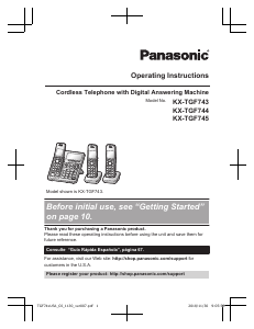 Handleiding Panasonic KX-TGF744 Draadloze telefoon