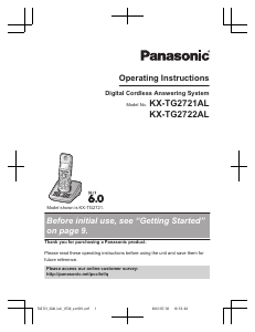 Manual Panasonic KX-TG2722BLM Wireless Phone