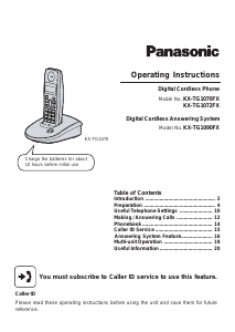 Manual Panasonic KX-TG1070FX Wireless Phone