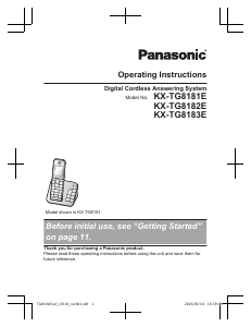 Handleiding Panasonic KX-TG8182E Draadloze telefoon