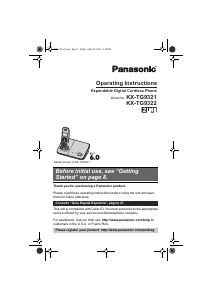 Manual Panasonic KX-TG9321 Wireless Phone