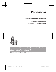 Manual Panasonic KX-TGE210SP Telefone sem fio