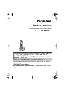 Manual Panasonic KX-TGA572 Wireless Phone