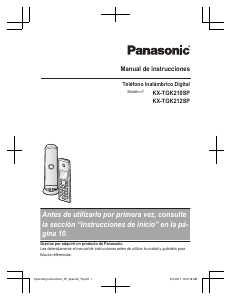 Manual de uso Panasonic KX-TGK212SP Teléfono inalámbrico