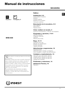 Manual de uso Indesit IDVA 835 Secadora