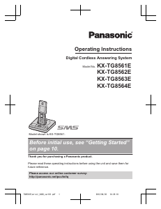 Bruksanvisning Panasonic KX-TG8563E Trådlös telefon