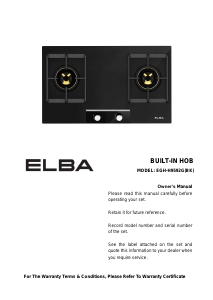 Manual Elba EGH-H9592G(BK) Hob