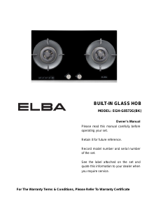 Manual Elba EGH-G8572G(BK) Hob