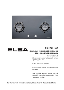 Handleiding Elba EGH-E9503G(BK) Kookplaat