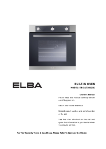 Manual Elba EBO-J7360(SS) Oven