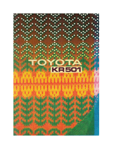 Bedienungsanleitung Toyota KR 501 Strickmaschine
