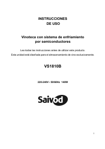 Manual de uso Saivod VS1810B Vinoteca