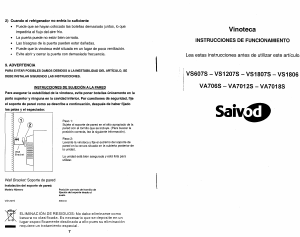 Manual de uso Saivod VS7012S Vinoteca