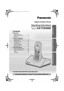 Bruksanvisning Panasonic KX-TCD400 Trådlös telefon