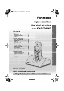Manual Panasonic KX-TCD410 Wireless Phone