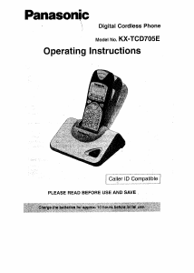 Manual Panasonic KX-TCD705 Wireless Phone