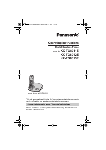 Manual Panasonic KX-TG8013E Wireless Phone