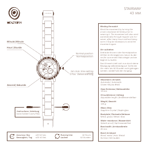 Bedienungsanleitung Holzkern Baori Armbanduhr