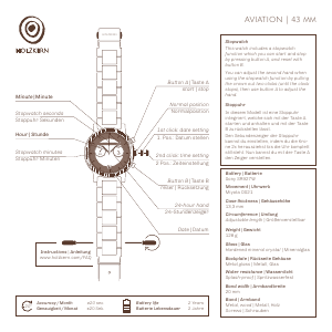 Handleiding Holzkern Earhart Horloge