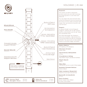 Handleiding Holzkern Kilauea Horloge