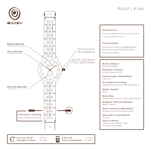 Bedienungsanleitung Holzkern Pompeji Armbanduhr