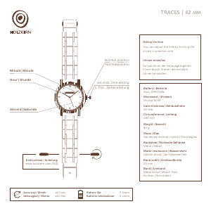 Bedienungsanleitung Holzkern Vega Armbanduhr