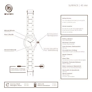 Manual Holzkern Vulkankrater Watch