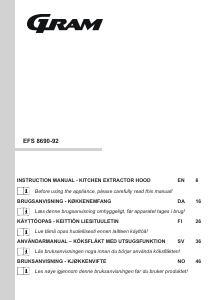 Handleiding Gram EFS 8690-92 Afzuigkap