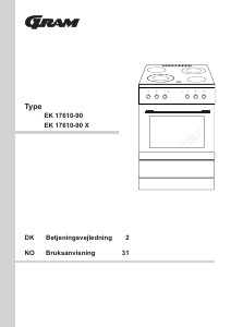 Bruksanvisning Gram EK 17610-90 X Komfyr