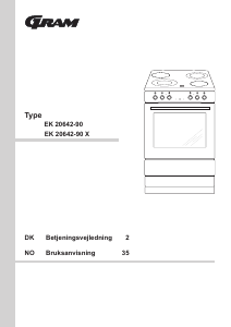 Brugsanvisning Gram EK 20642-90 Komfur