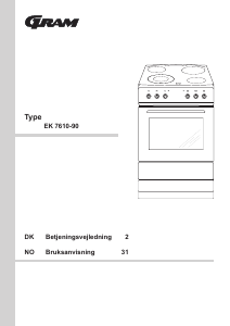 Bruksanvisning Gram EK 7610-90 Komfyr