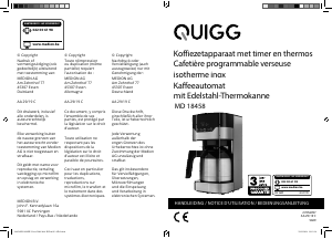 Bedienungsanleitung Quigg MD 18458 Kaffeemaschine