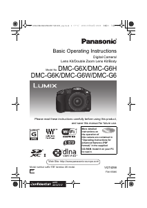 Manual Panasonic DMC-G6WEB Lumix Digital Camera
