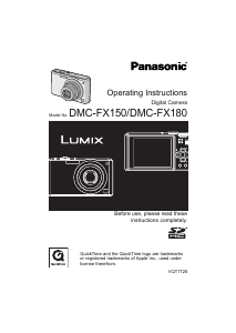 Manual Panasonic DMC-FX180 Lumix Digital Camera