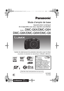 Mode d’emploi Panasonic DMC-G6WEF Lumix Appareil photo numérique