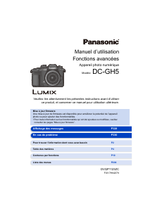 Mode d’emploi Panasonic DC-GH5EF Lumix Appareil photo numérique