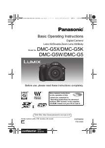 Manual Panasonic DMC-G5EB Lumix Digital Camera