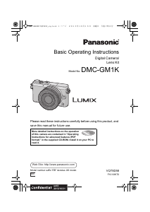 Manual Panasonic DMC-GM1KEB Lumix Digital Camera