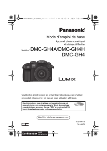 Mode d’emploi Panasonic DMC-GH4AEF Lumix Appareil photo numérique