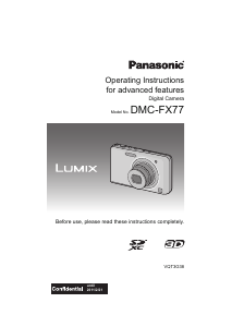 Manual Panasonic DMC-FX77EP Lumix Digital Camera