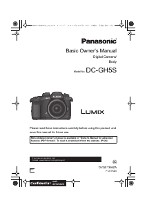 Manual Panasonic DC-GH5SPP Lumix Digital Camera