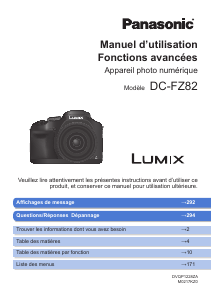 Mode d’emploi Panasonic DC-FZ82EB Lumix Appareil photo numérique